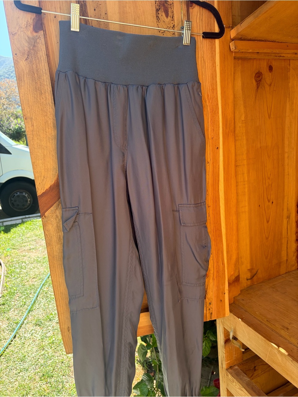 Designer Women's High-Waist Cargo Jogger Pants - Gray